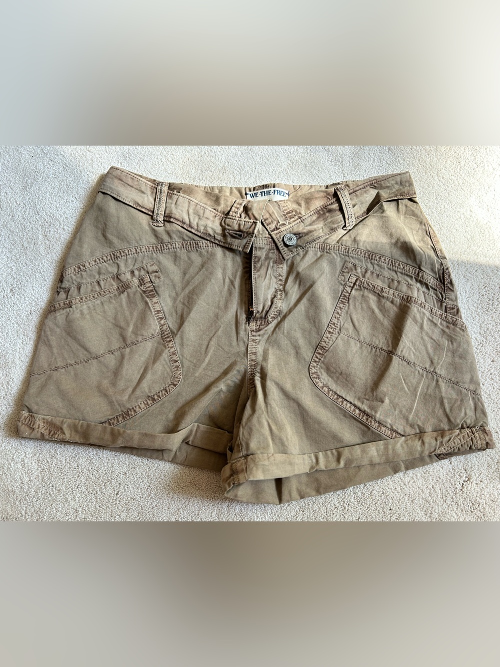 Free People Khaki Cargo Shorts